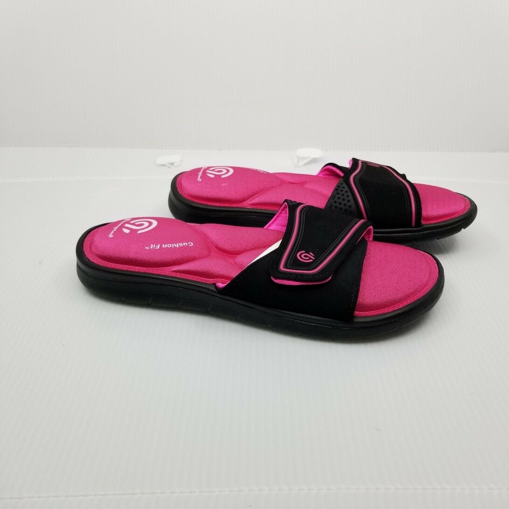 C9 Champion Valma Sport Memory Foam‎ Slide Sandals Black Girls Size M 2-3